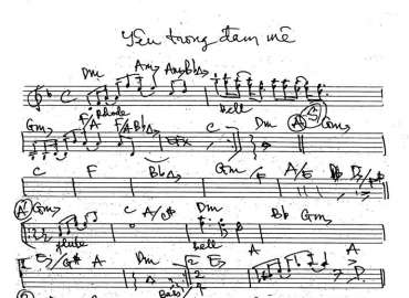 Yêu Trong Đam Mê sheet nhạc đệm