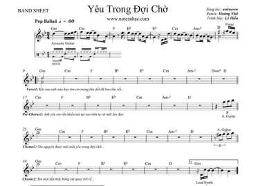 Yêu Trong Đợi Chờ 2 sheet nhạc đệm