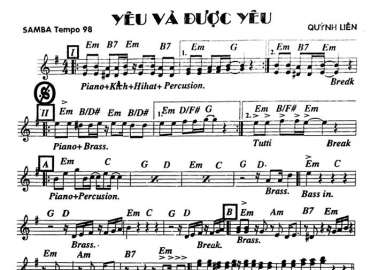 Yêu Và Được Yêu sheet nhạc đệm