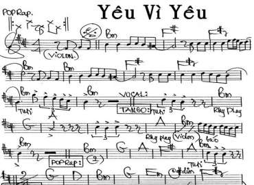 Yêu Vì Yêu sheet nhạc đệm