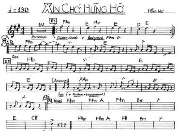 Xin Chớ Hững Hờ sheet nhạc đệm