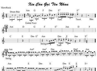 Xin Còn Gọi Tên Nhau sheet nhạc đệm