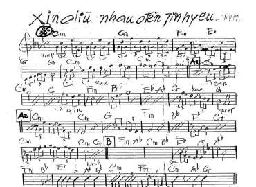 Xin Dìu Nhau Đến Tình Yêu sheet nhạc đệm