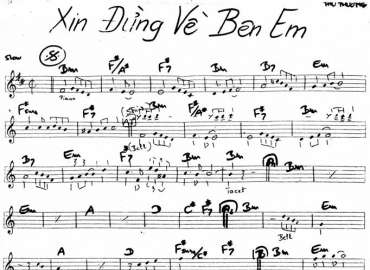 Xin Đừng Về Bên Em sheet nhạc đệm