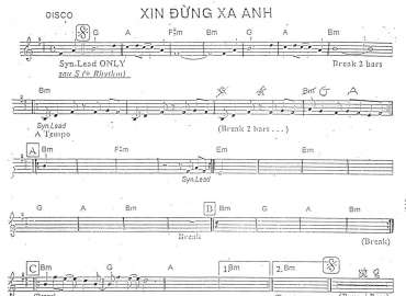 Xin Đừng Xa Anh sheet nhạc đệm