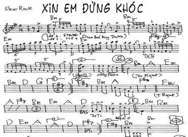 Xin Em Đừng Khóc sheet nhạc đệm