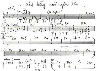 Xin Hãy Nói Yêu Tôi sheet nhạc đệm