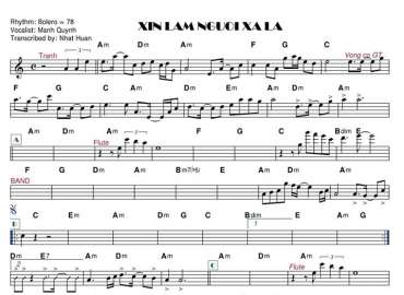 Xin Làm Người Xa Lạ sheet nhạc đệm