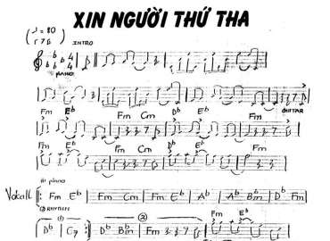 Xin Người Thứ Tha sheet nhạc đệm