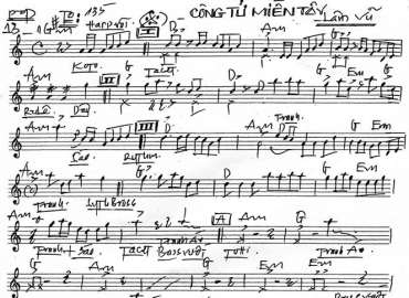 Công Tử Miền Tây sheet nhạc đệm
