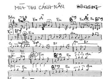Mùa Thu Cánh Nâu sheet nhạc đệm