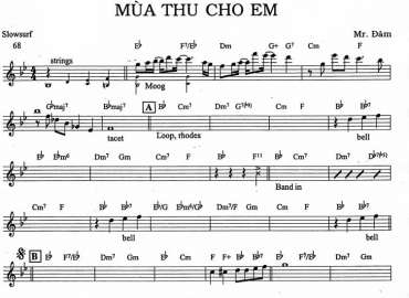 Mùa Thu Cho Em sheet nhạc đệm