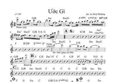 Ước Gì sheet nhạc đệm