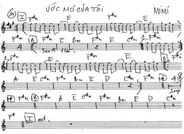 Ước Mơ Của Tôi sheet nhạc đệm