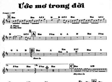 Ước Mơ Trong Đời sheet nhạc đệm