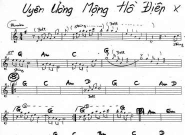 Uyên Ương Mộng Hồ Điệp sheet nhạc đệm
