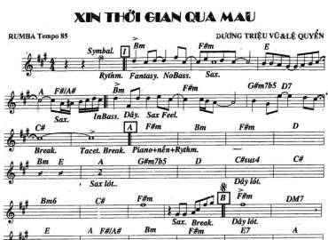 Xin Thời Gian Qua Mau sheet nhạc đệm