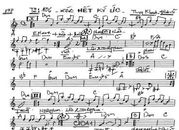 Xóa Hết Ký Ức sheet nhạc đệm