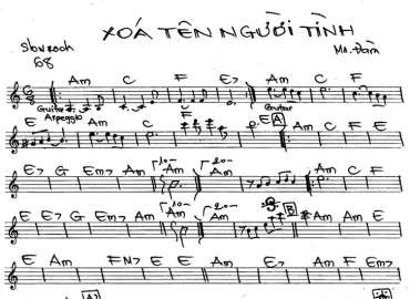 Xóa Tên Người Tình sheet nhạc đệm