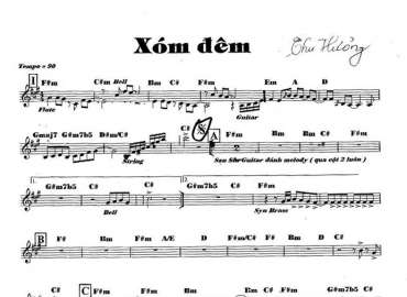 Xóm Đêm sheet nhạc đệm
