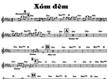 Xóm Đêm sheet nhạc đệm