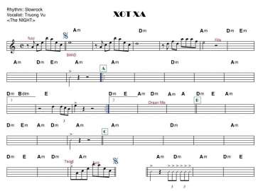 Xót Xa sheet nhạc đệm