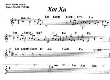 Xót Xa sheet nhạc đệm