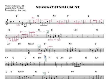 Xuân Này Con Không Về sheet nhạc đệm