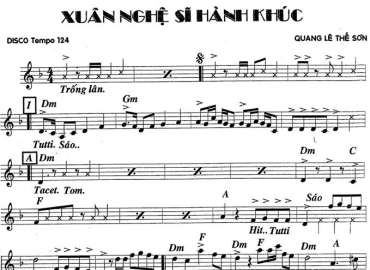 Xuân Nghệ Sĩ Hành Khúc sheet nhạc đệm