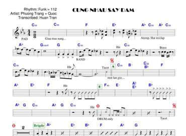 Cùng Nhau Say Đắm sheet nhạc đệm