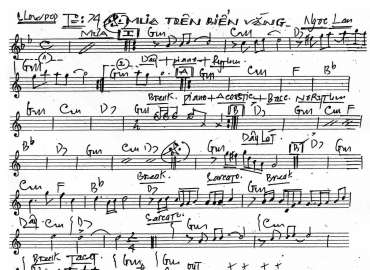 Mưa Trên Biển Vắng sheet nhạc đệm