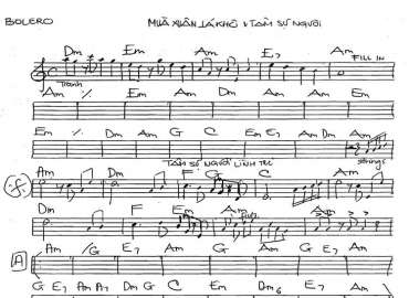 Mùa Xuân Lá Khô sheet nhạc đệm