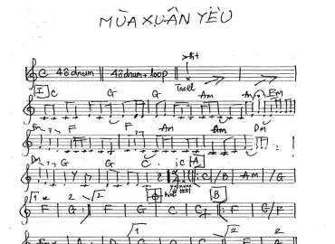 Mùa Xuân Yêu sheet nhạc đệm