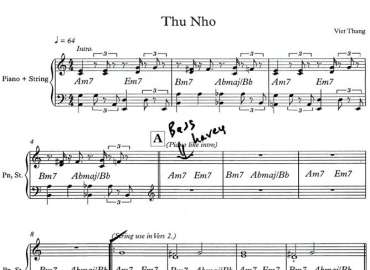 Thu Nhỏ sheet nhạc đệm