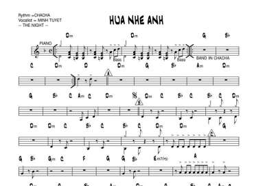 Hứa Nhé Anh sheet nhạc đệm