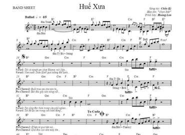 Huế Xưa sheet nhạc đệm