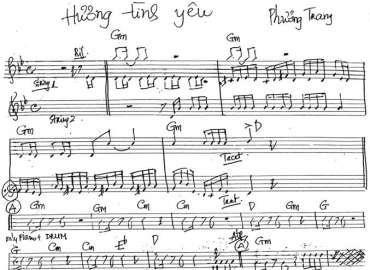 Hương Tình Yêu sheet nhạc đệm