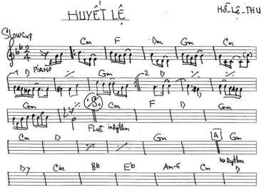 Huyết Lệ sheet nhạc đệm