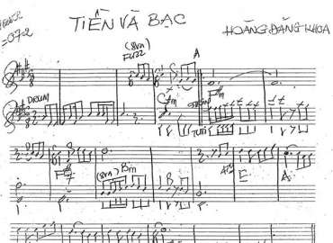 Tiền Và Bạc sheet nhạc đệm