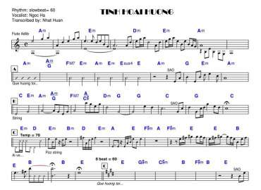 Tình Hoài Hương sheet nhạc đệm