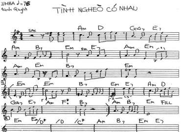Tình Nghèo Có Nhau sheet nhạc đệm