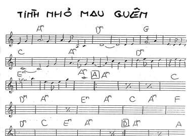 Tình Nhỏ Mau Quên sheet nhạc đệm