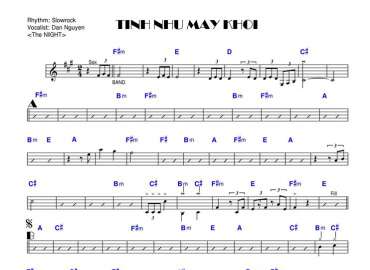 Tình Như Mây Khói sheet nhạc đệm