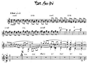 Thời Hoa Đỏ sheet nhạc đệm