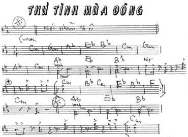 Thư Tình Mùa Đông sheet nhạc đệm