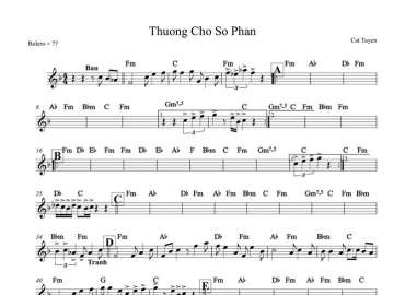 Thương Cho Số Phận sheet nhạc đệm