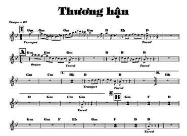 Thương Hận sheet nhạc đệm