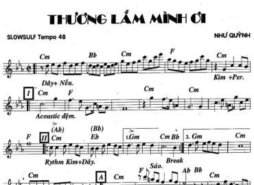 Thương Lắm Mình Ơi sheet nhạc đệm