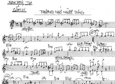 Thương Nhớ Người Dưng sheet nhạc đệm