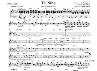 Tia Nắng sheet nhạc đệm